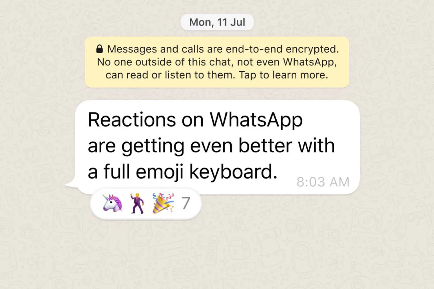 WhatsApp do t’i lejojë përdoruesit të reagojnë me çdo emoji, jo vetëm me gjashtë të zgjedhurit e tij