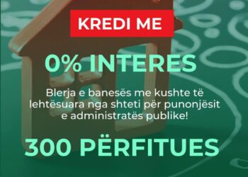 Kredi me 0% interes për blerjen e një banese, për 300 punonjës të Administratës Publike